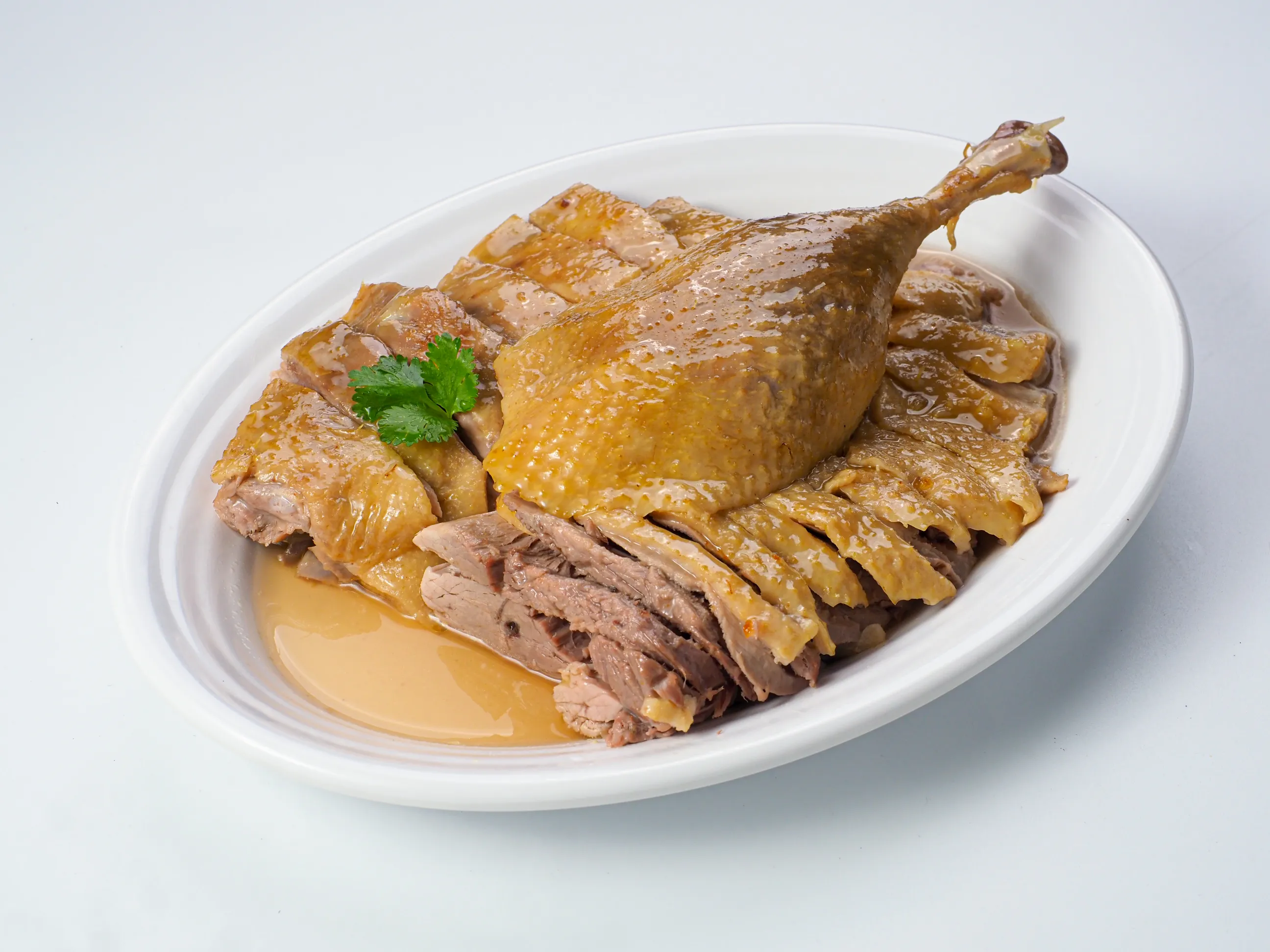 Braised whole duck Teochew Chinese restaurant food photography Singapore